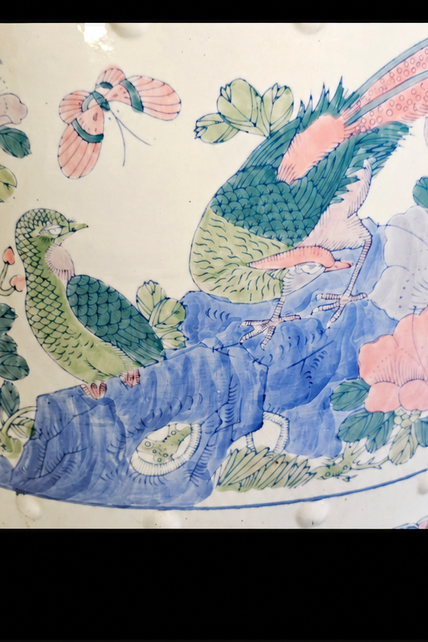 Chinese Famille Rose Style Ceramic Garden Stool