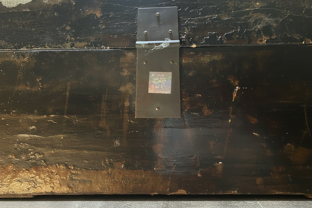 Antique Chinese Painted Lacquer Trunk – Peonies & Butterflies, c. 1920