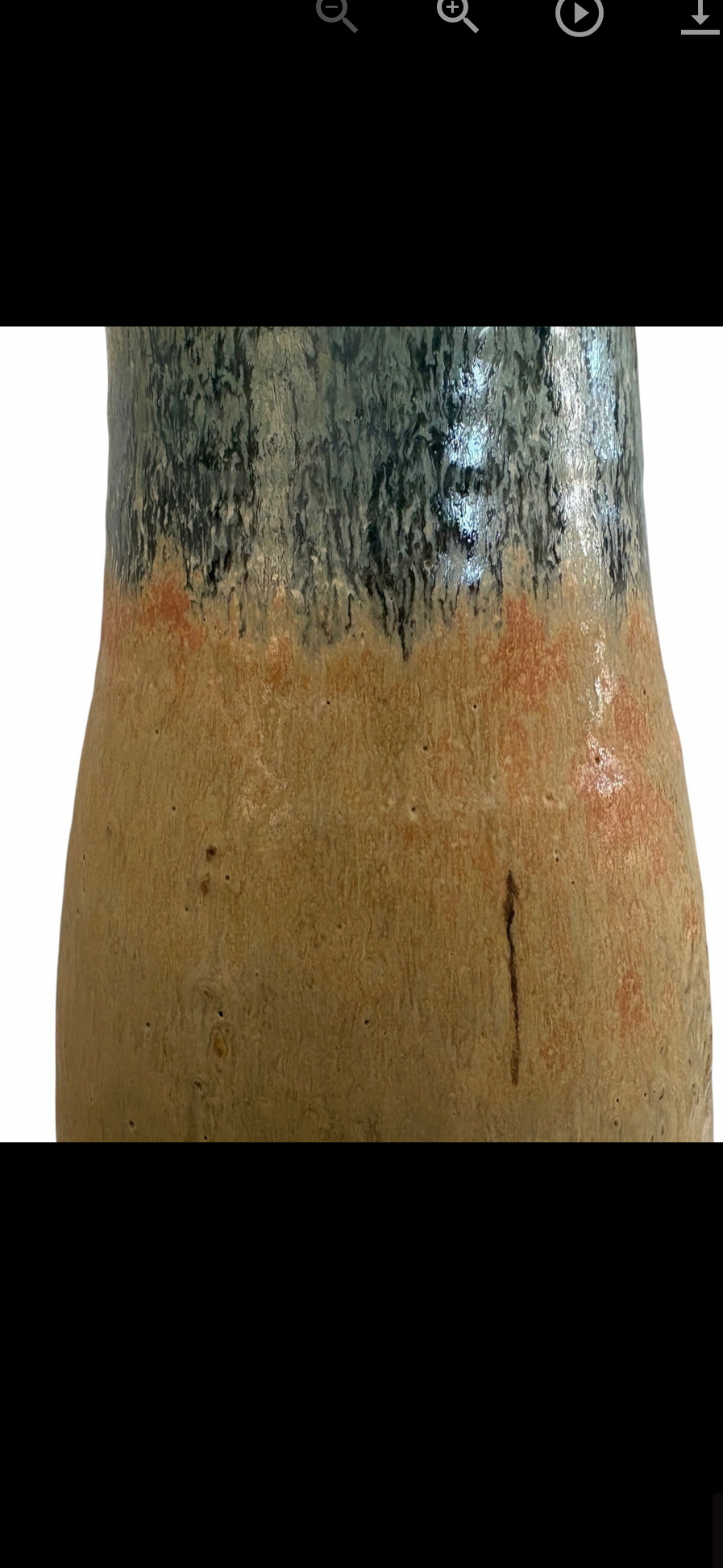 Large Signed Studio Pottery Pitcher with Blue-Green Drip Glaze, 20th Century