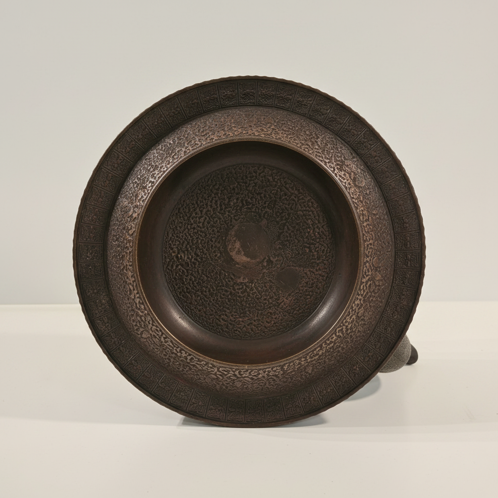 Vintage Japanese Nambu Tekki Cast Iron Tetsubin Tea Kettle | Ribbed Barrel Design & Pinecone Finial