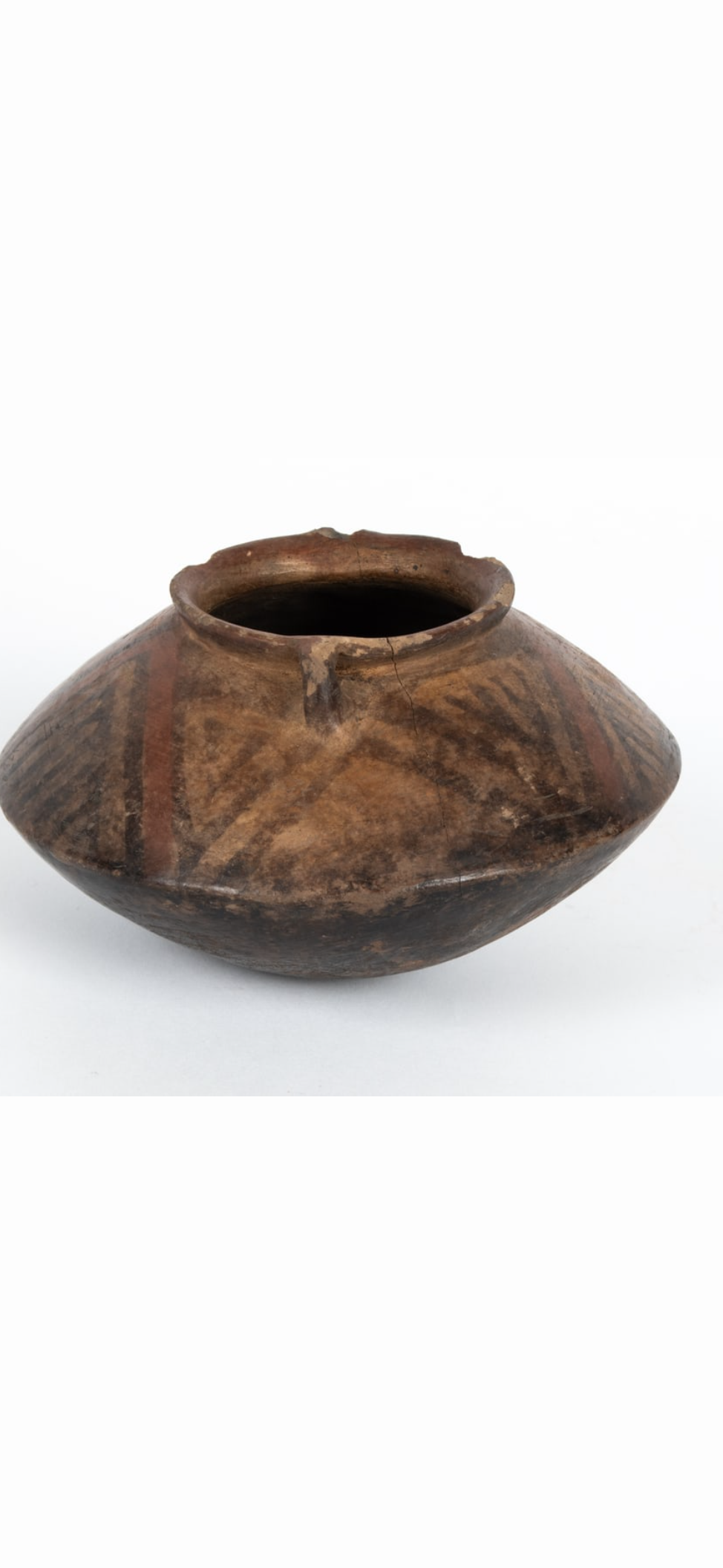 Pre-Columbian Style Polychrome Pottery Vessel with Geometric Decoration