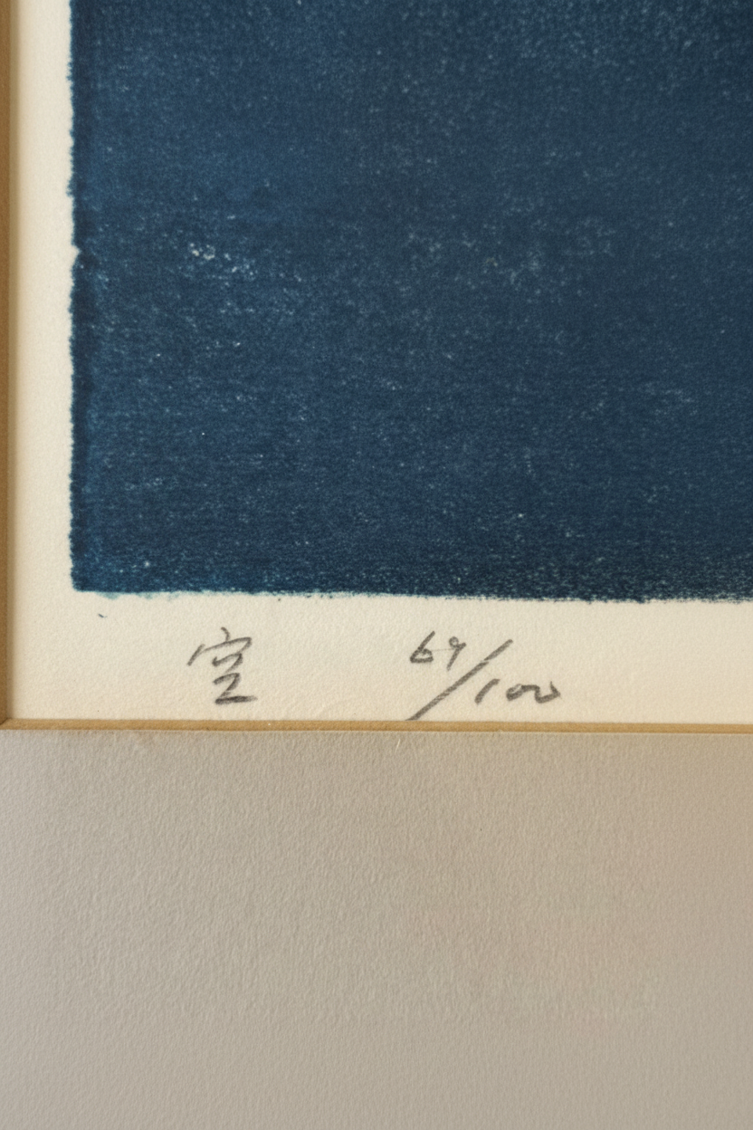 Joichi Hoshi (Japanese, 1913-1979) – 'Sora' (Sky), Rare 1961 Abstract Woodblock Print
