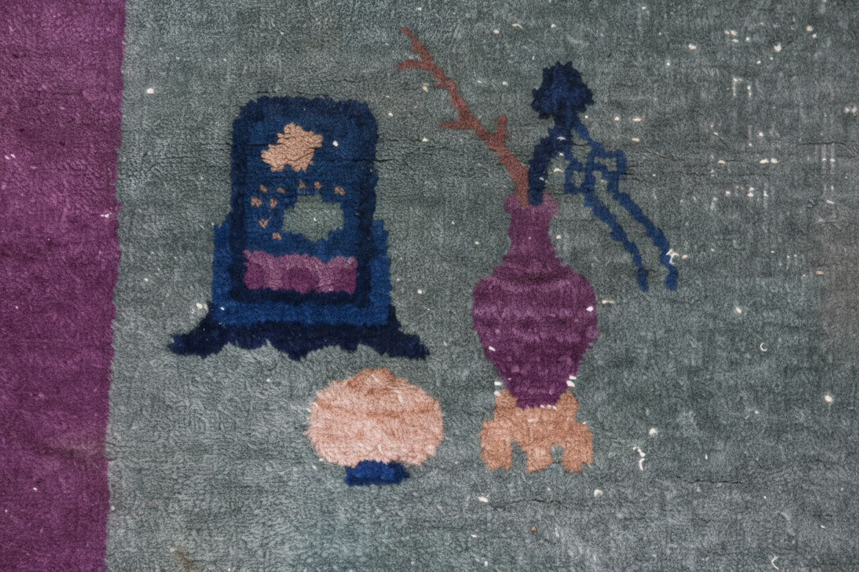 Antique Chinese Art Deco Pictorial Rug, Tianjin, c. 1920s–1930s