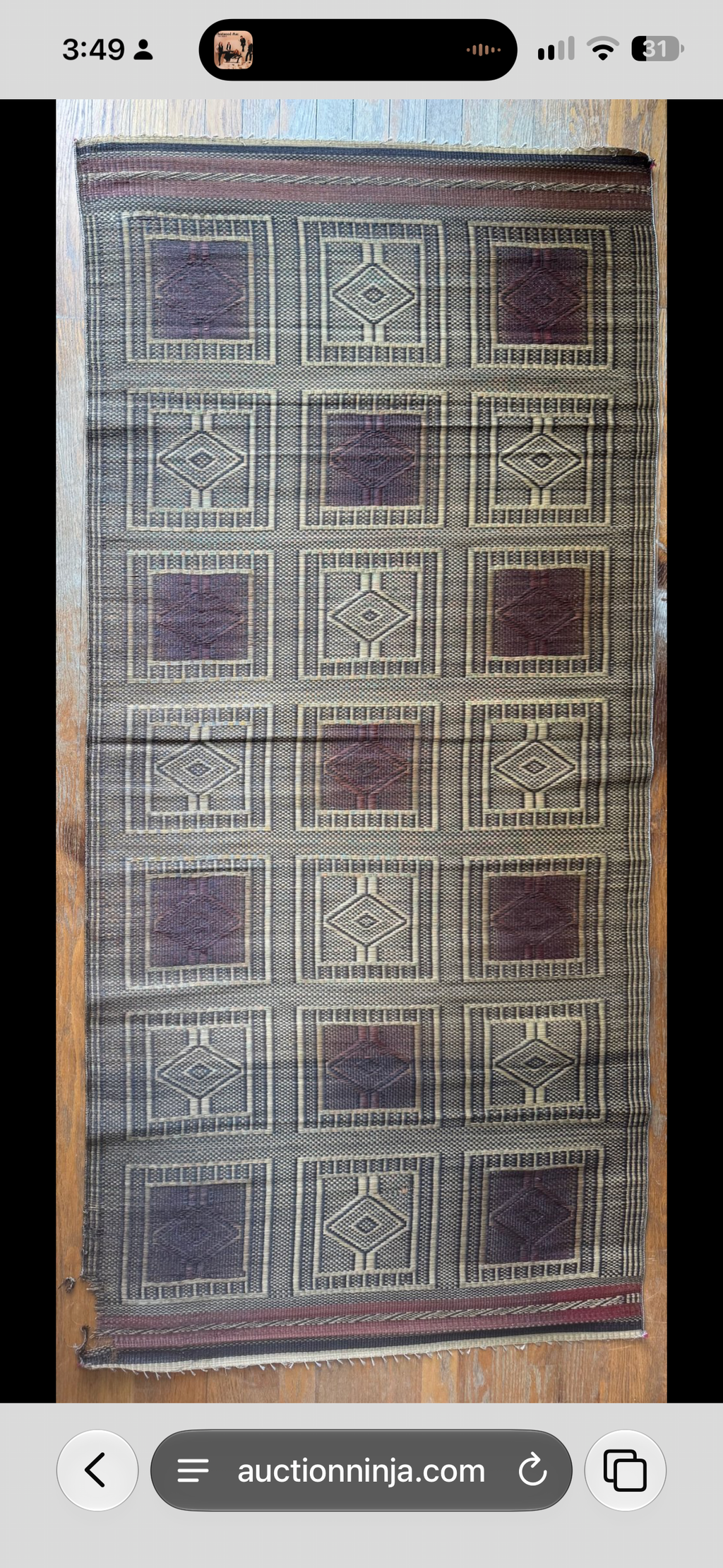 Vintage Dayak Borneo Handwoven Rattan Tribal Mat, Indonesia, 20th Century – 75”