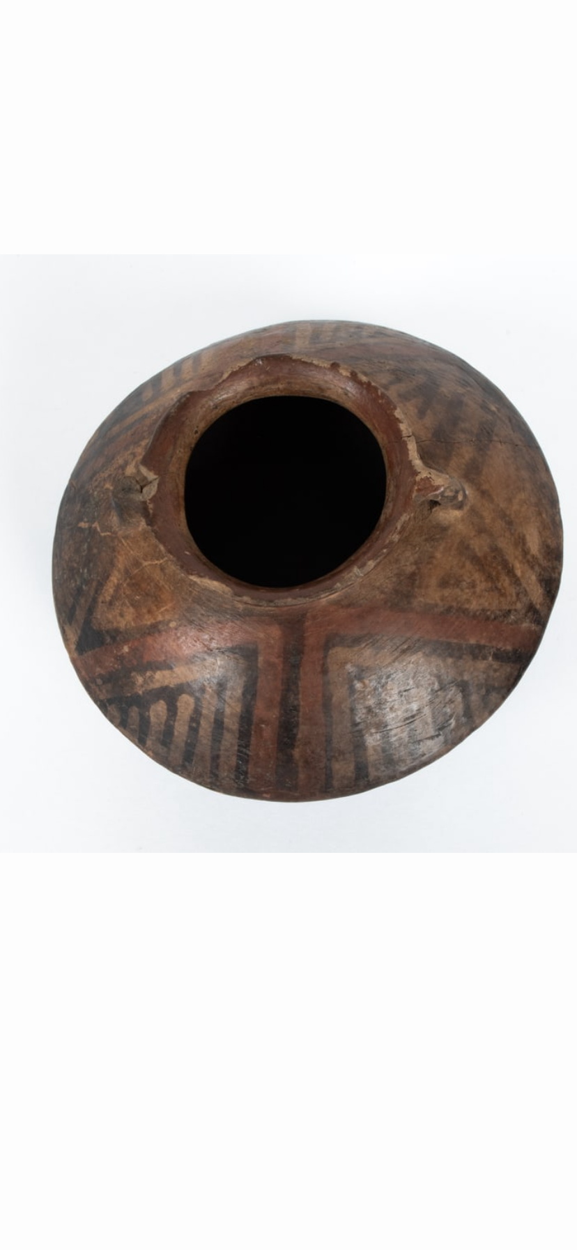 Pre-Columbian Style Polychrome Pottery Vessel with Geometric Decoration