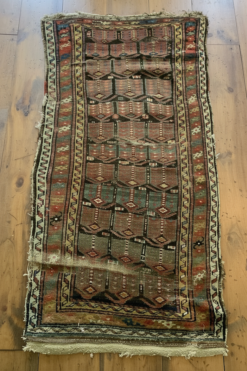 Antique Timuri Baluch Tribal Rug with Repeating Mihrab Design (c. 1900)
