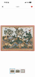 Vintage Balinese Kamasan-Style Hand-Painted Textile — Animals & Landscape