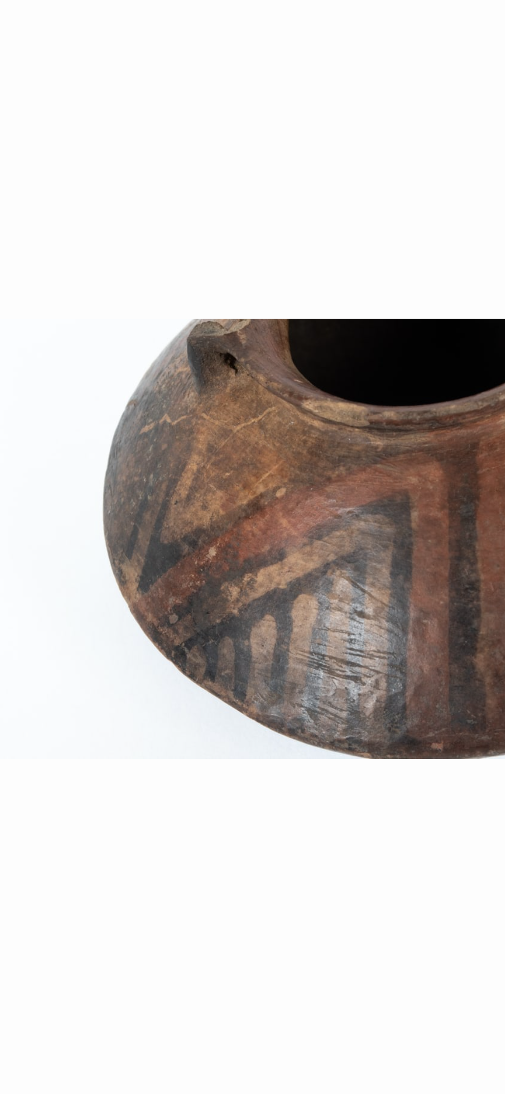 Pre-Columbian Style Polychrome Pottery Vessel with Geometric Decoration