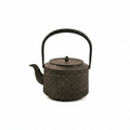 Vintage Japanese Nambu Tekki Cast Iron Tetsubin Tea Kettle | Ribbed Barrel Design & Pinecone Finial