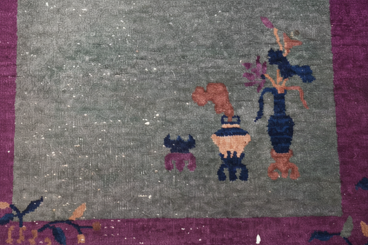 Antique Chinese Art Deco Pictorial Rug, Tianjin, c. 1920s–1930s