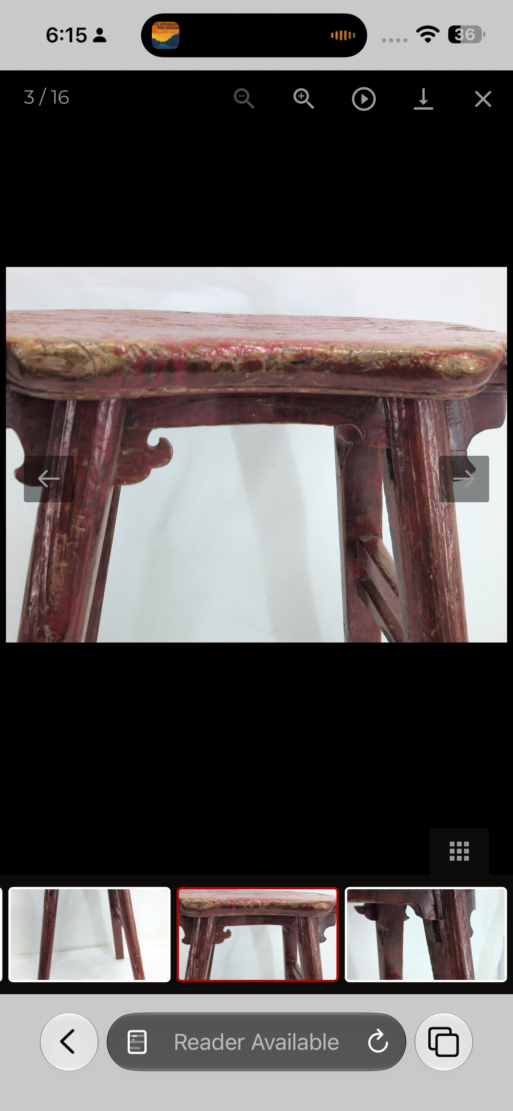 Antique Chinese Red Painted Provincial Stool