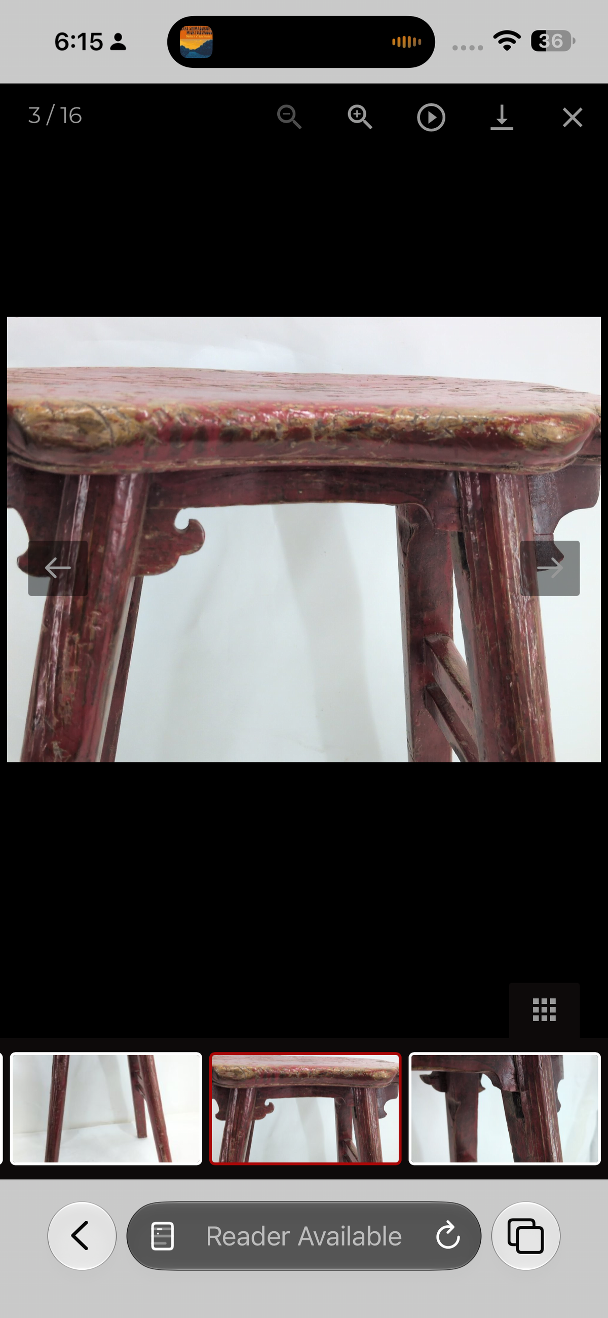 Antique Chinese Red Painted Provincial Stool