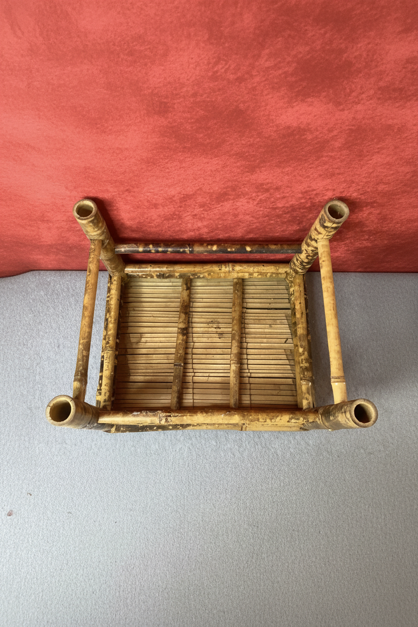 Vintage Tortoiseshell Burnt Bamboo Nesting Tables – Set of Three, c. 1960