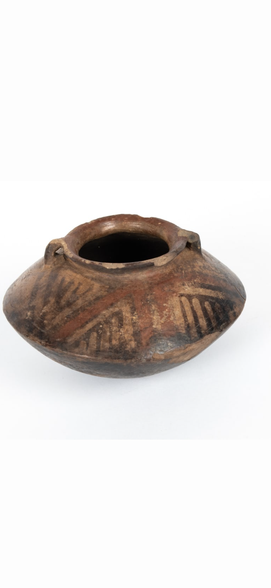 Pre-Columbian Style Polychrome Pottery Vessel with Geometric Decoration