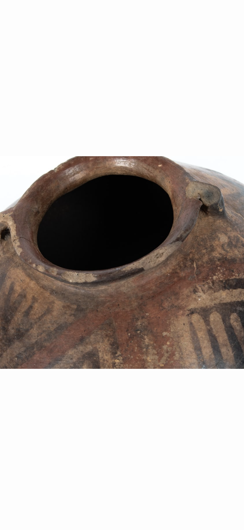 Pre-Columbian Style Polychrome Pottery Vessel with Geometric Decoration