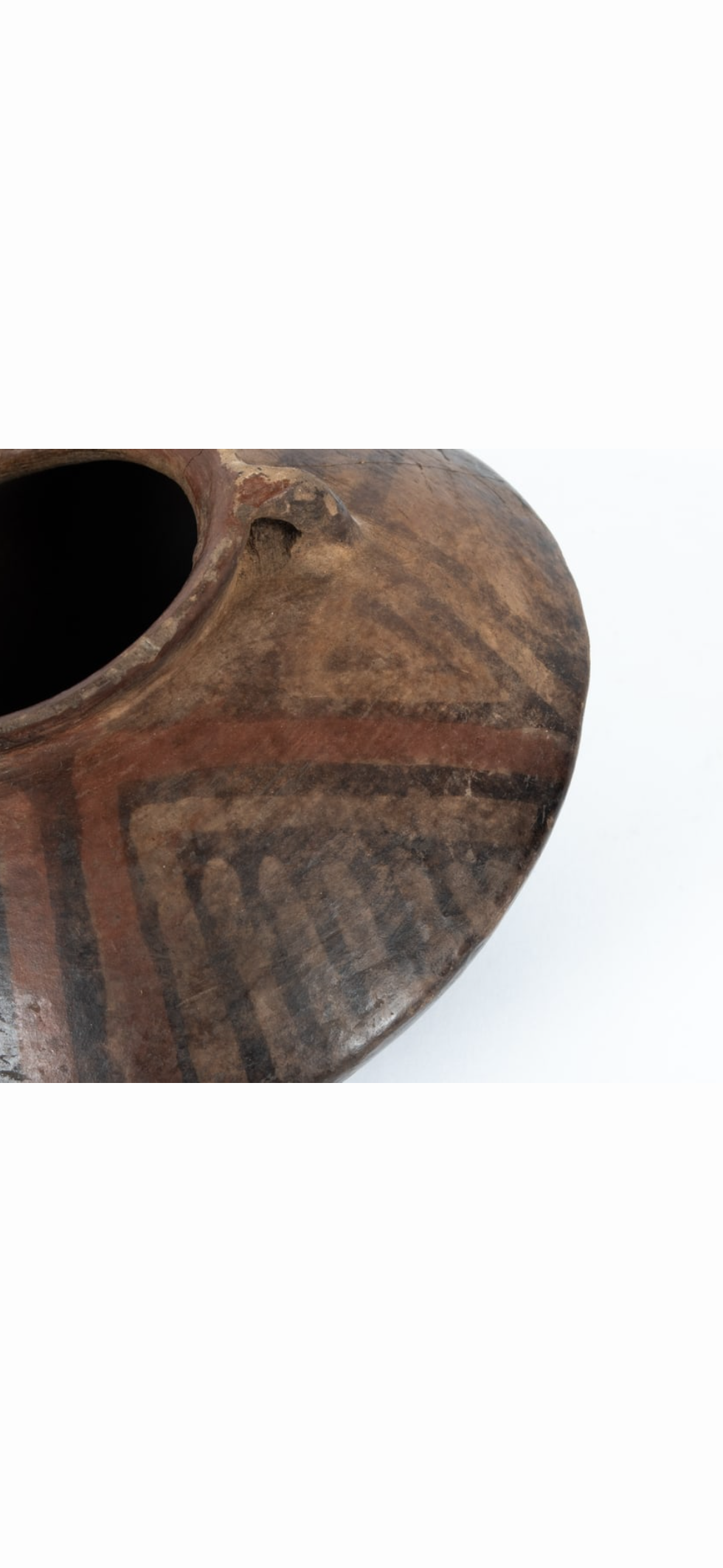 Pre-Columbian Style Polychrome Pottery Vessel with Geometric Decoration