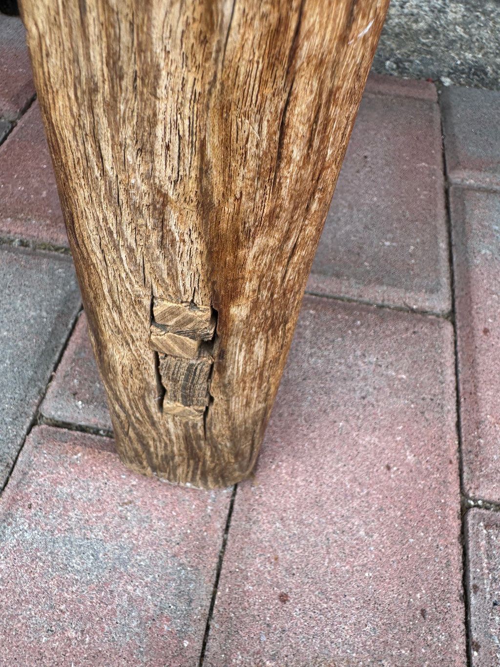 Antique Chinese Provincial Elm Bench with Rustic Patina – 31”