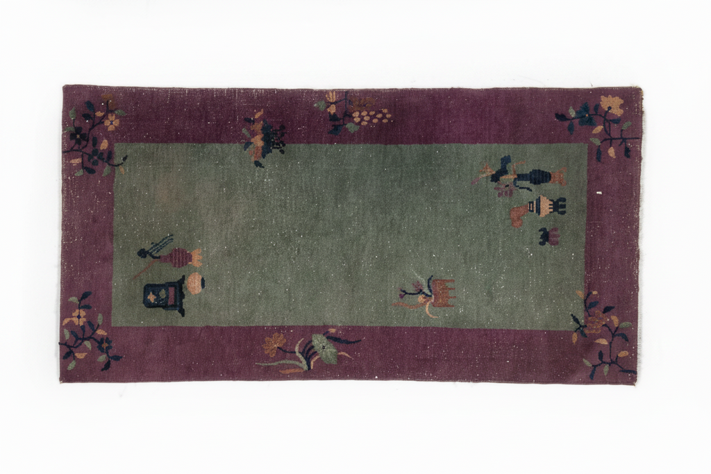 Antique Chinese Art Deco Pictorial Rug, Tianjin, c. 1920s–1930s