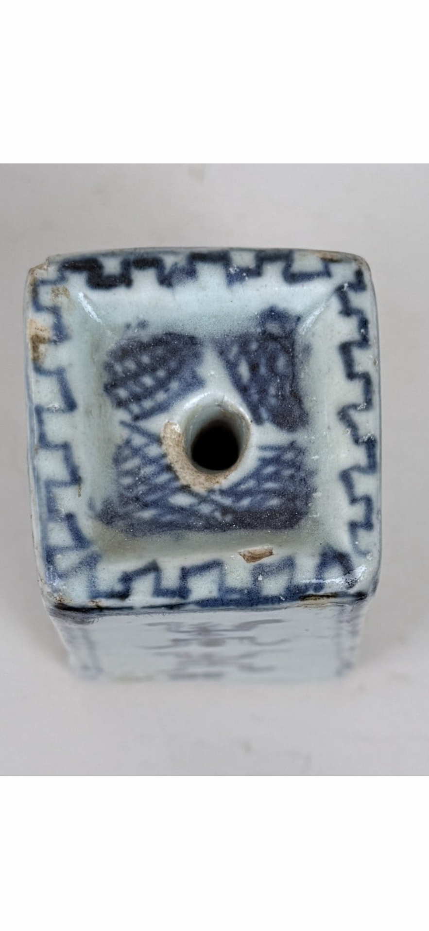 19th Century Chinese Blue & White Glazed Earthenware Incense Stand | Guangxu Period (c. 1875–1908)