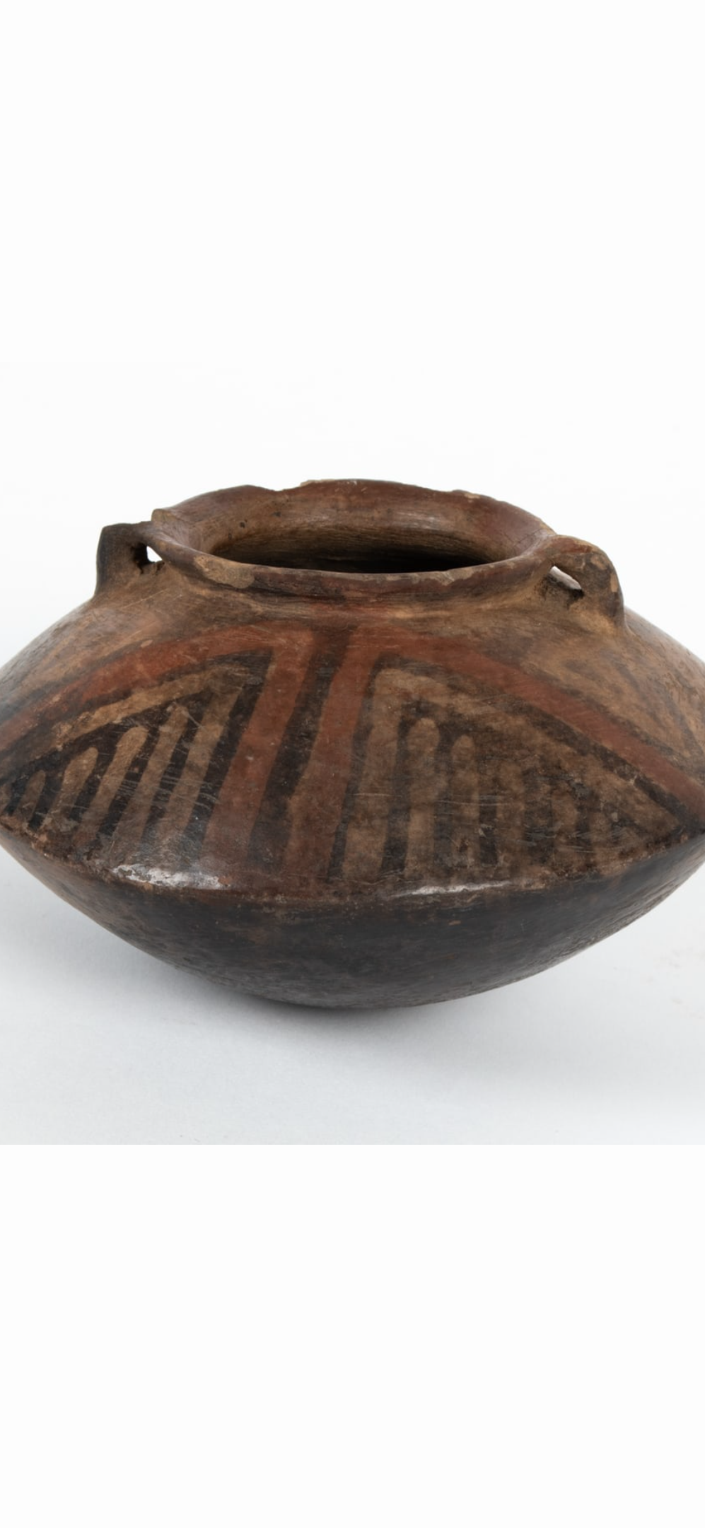 Pre-Columbian Style Polychrome Pottery Vessel with Geometric Decoration