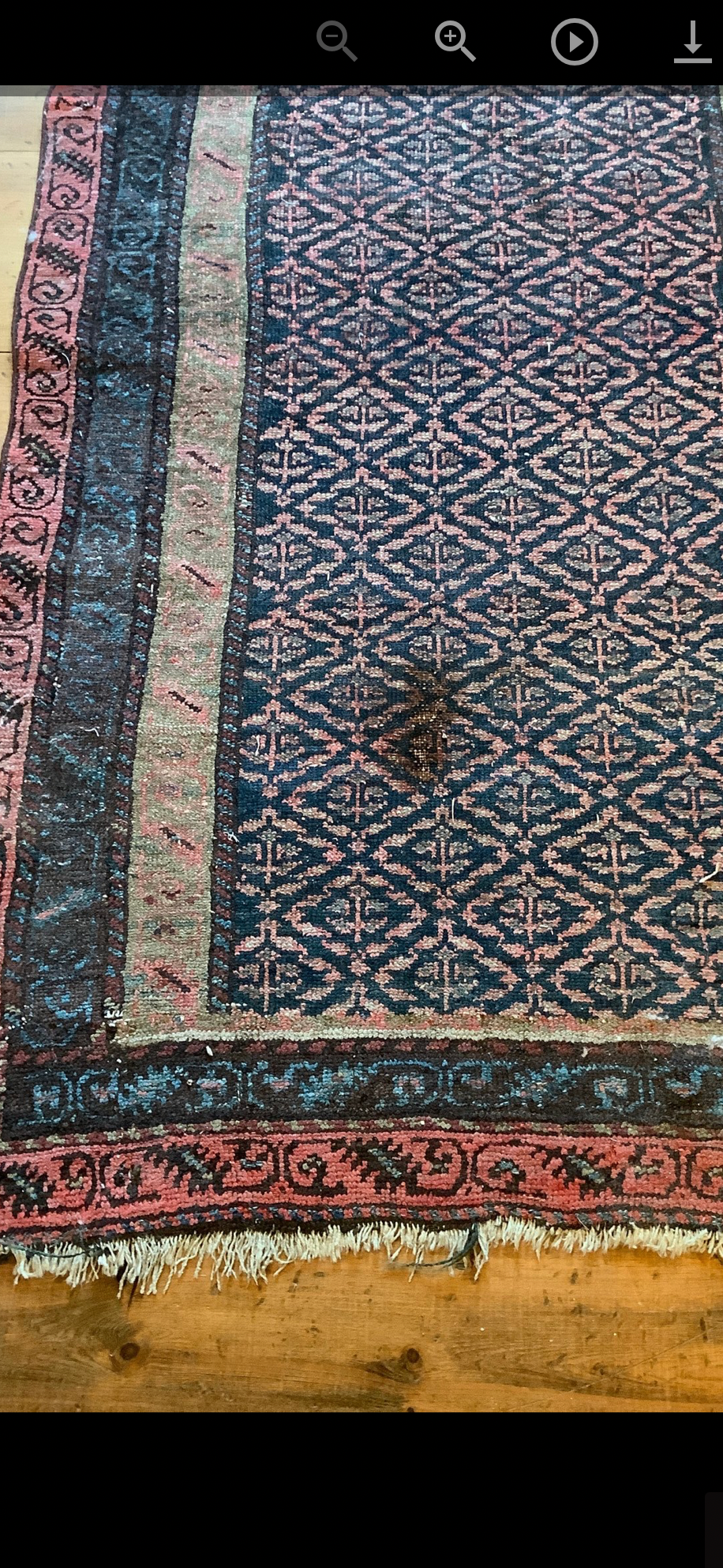 Antique Distressed Persian Tribal Runner – Hand-Knotted Wool (6' x 3.5')