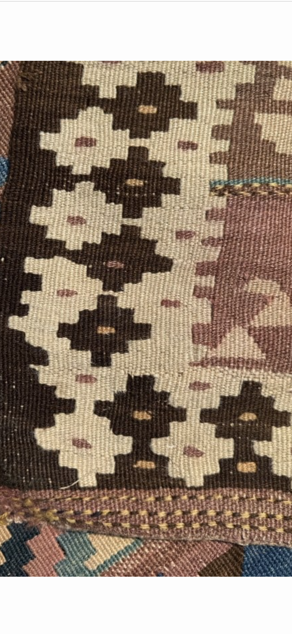 Vintage Handwoven Caucasian-Persian Tribal Kilim Runner, 10’8” × 4’1”