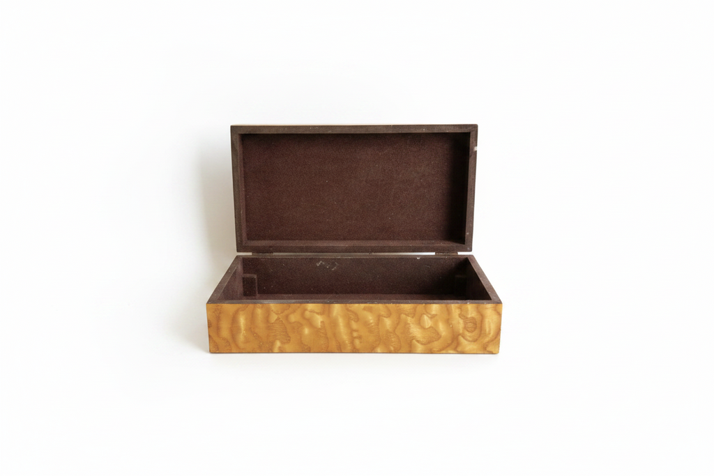 Vintage Chinese Jinsi Nanmu Wood Jewelry Box – Golden Thread Grain