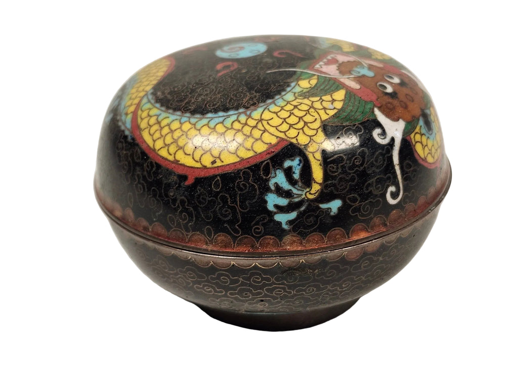 Antique Chinese Cloisonné Dragon Trinket Box – Late Qing / Republic Period