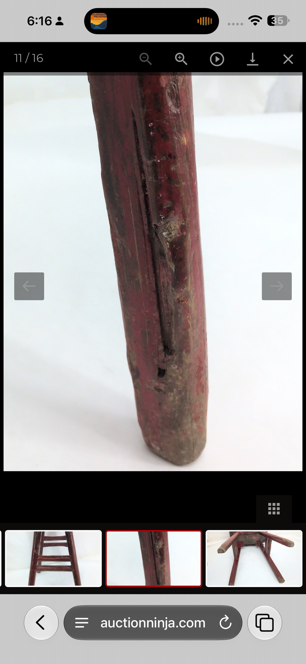 Antique Chinese Red Painted Provincial Stool