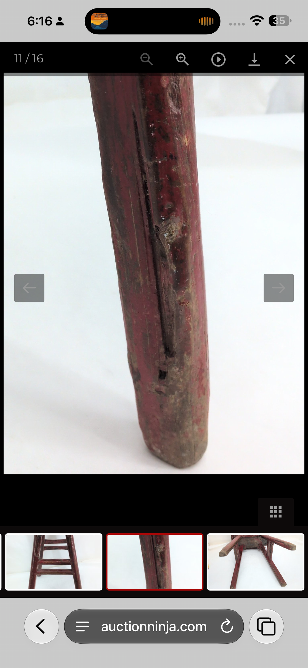 Antique Chinese Red Painted Provincial Stool