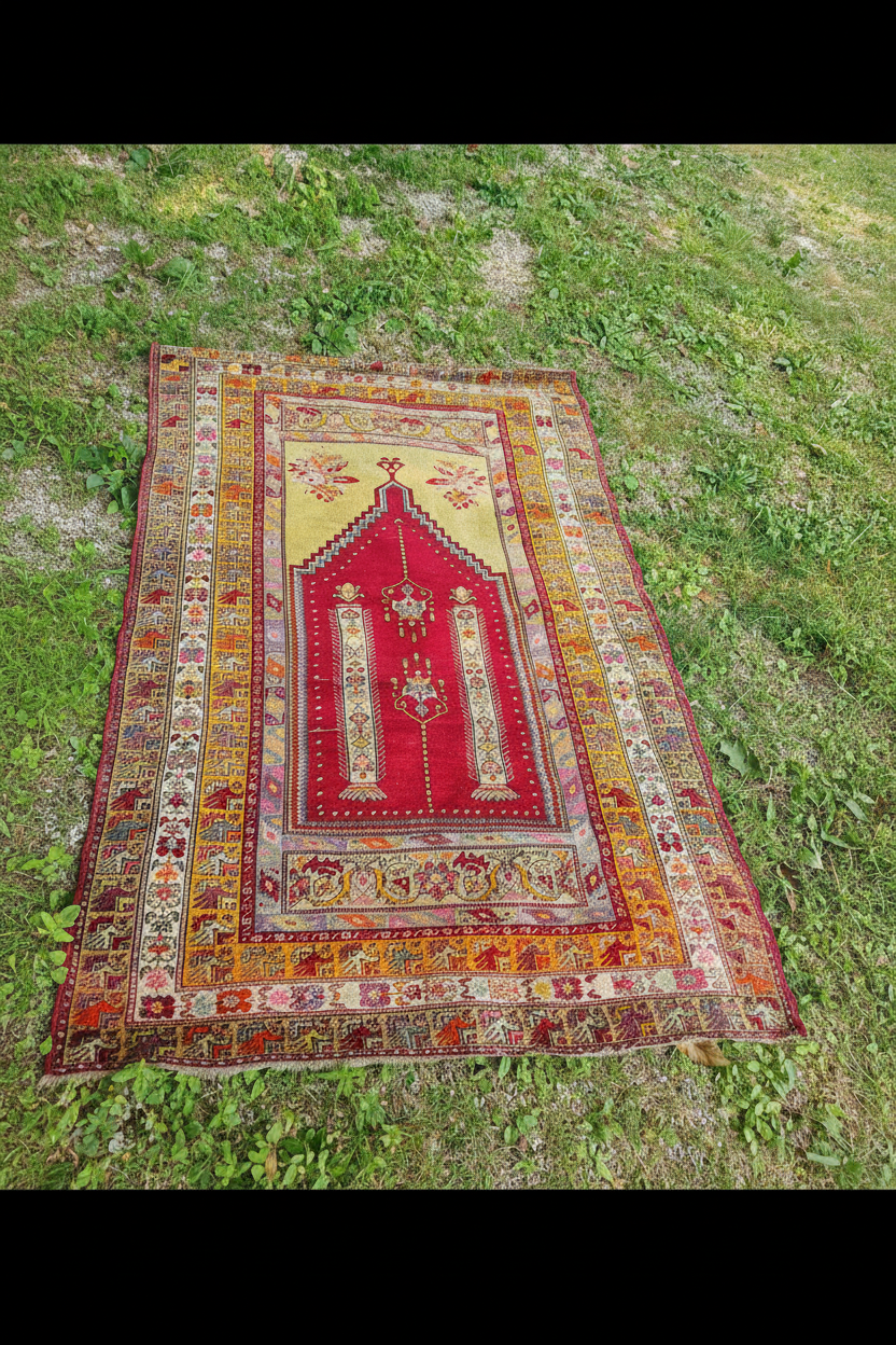 Early 20th Century Turkish Anatolian Prayer Rug – 74 × 50 Inches