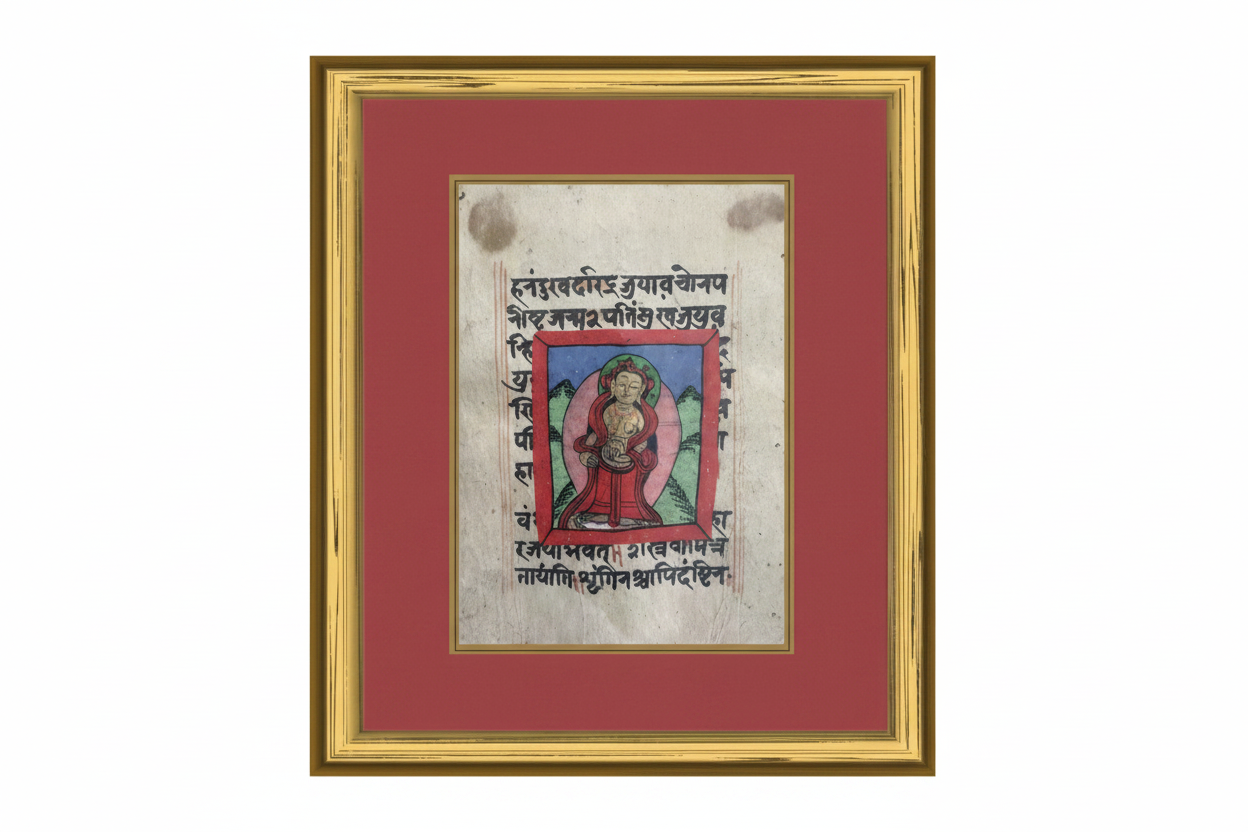 Set of Six Framed Tibetan Buddhist Tsakli Ritual Paintings