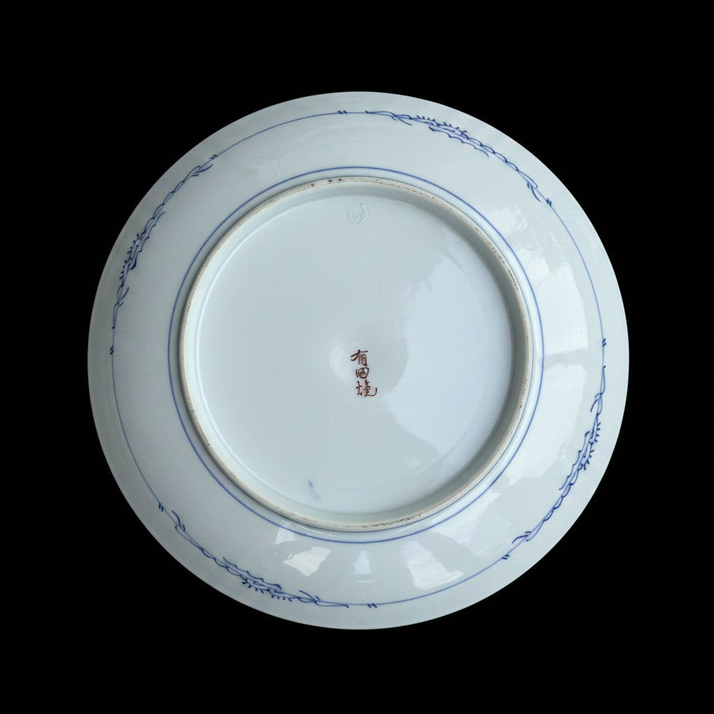 Pair of Large Japanese Imari Porcelain Chargers, 17.75”, Meiji/Taishō Period