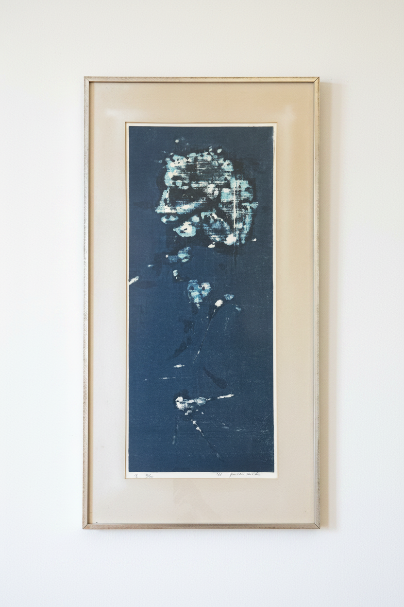 Joichi Hoshi (Japanese, 1913-1979) – 'Sora' (Sky), Rare 1961 Abstract Woodblock Print