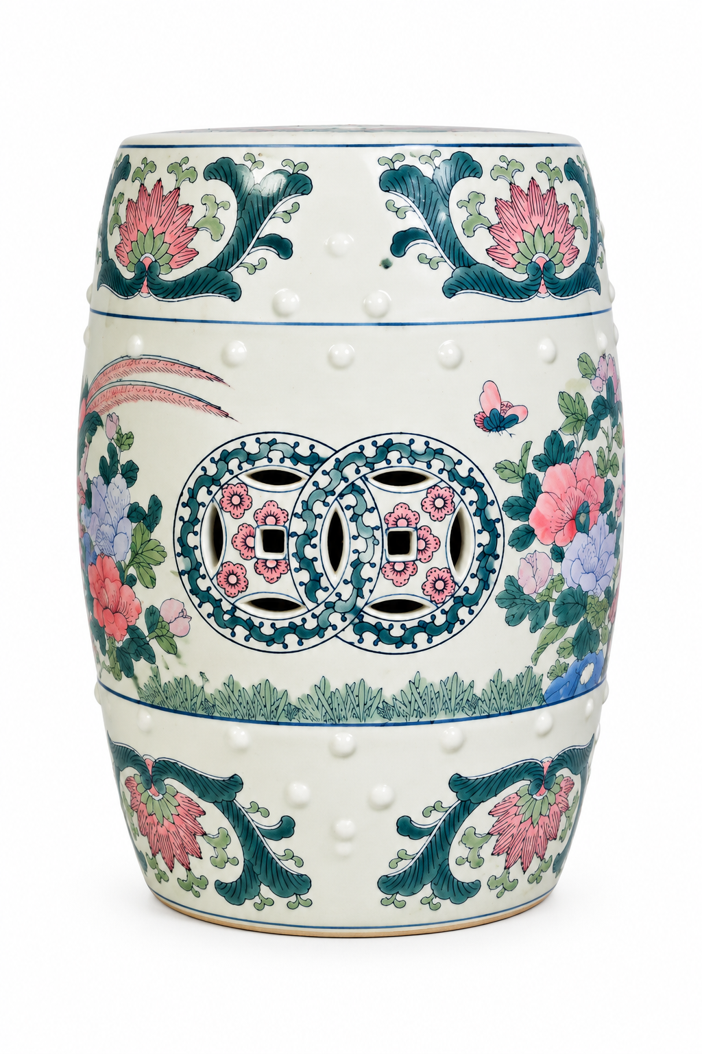 Chinese Famille Rose Style Ceramic Garden Stool