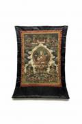 19th Century Tibetan Thangka: Je Tsongkhapa & Gelugpa Lineage Masters | Silk Brocade Scroll