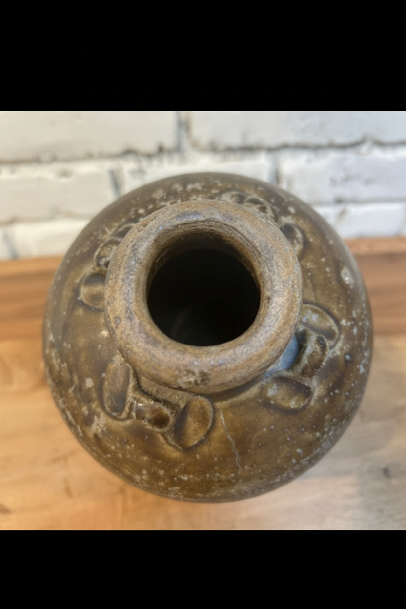 Antique Southeast Asian Brown-Glazed Stoneware Storage Jar