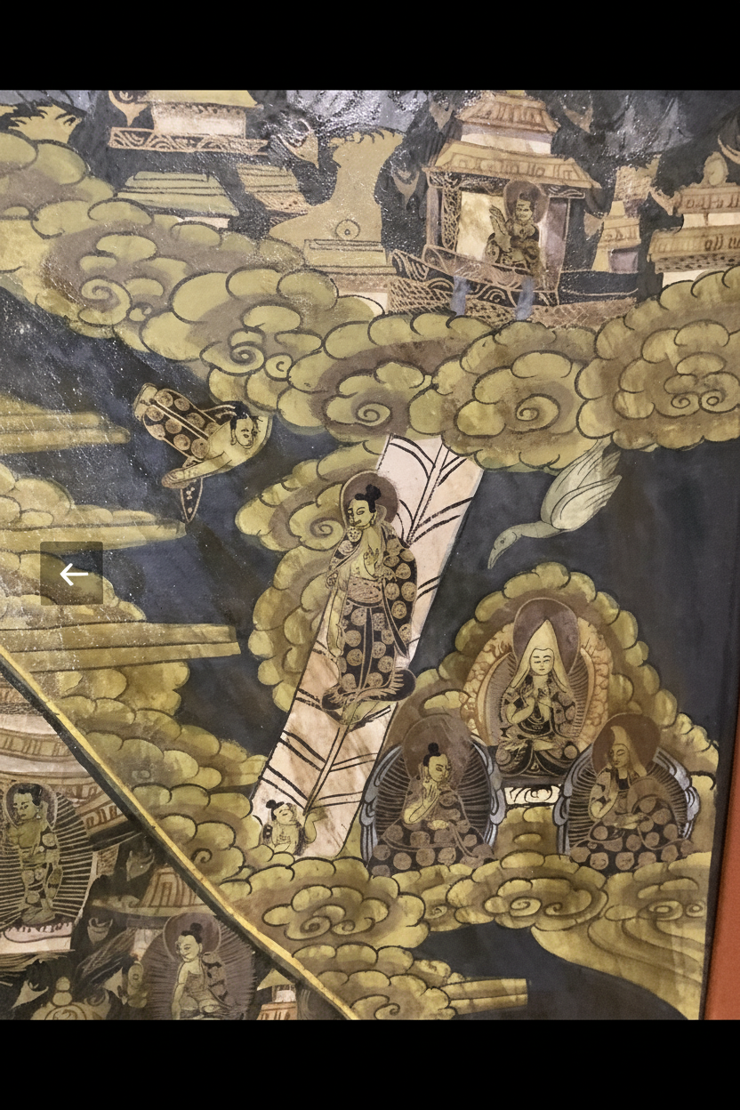 Framed Sino-Tibetan Nagtang Gold Narrative Thangka Painting | Life of Buddha (21.5" x 29.5")