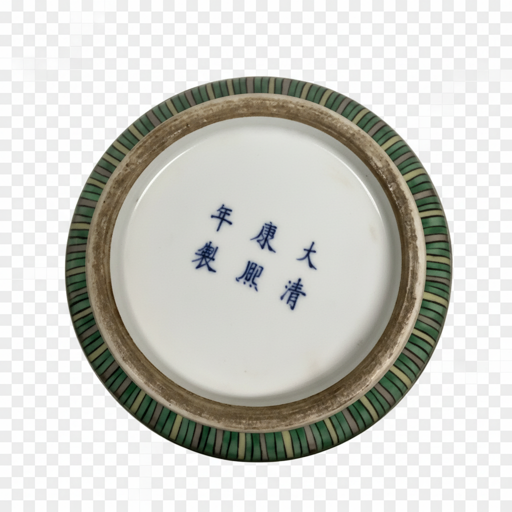 18" Chinese Famille Verte Porcelain Lantern Vase with Court Beauties Design & Kangxi Mark