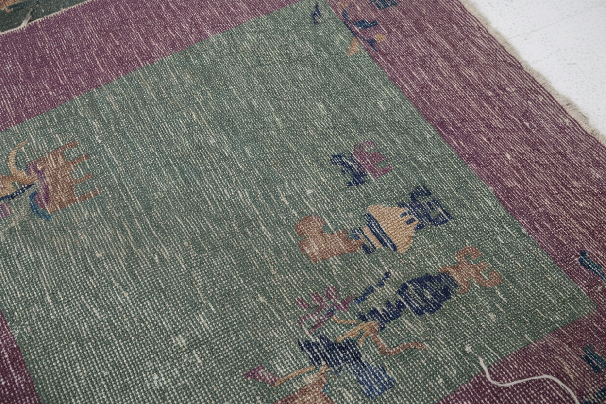 Antique Chinese Art Deco Pictorial Rug, Tianjin, c. 1920s–1930s