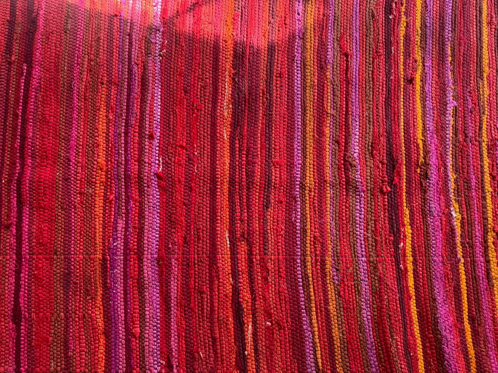 Handwoven Indian Chindi Runner – Recycled Cotton & Fabric Remnants (30” x 72”)