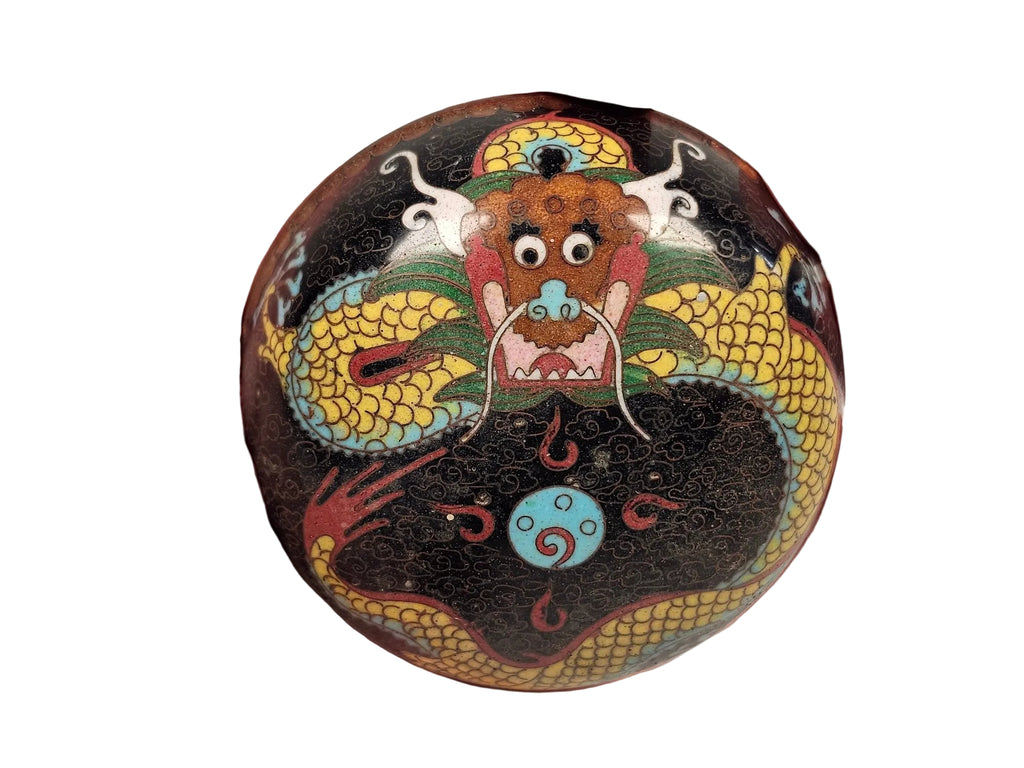 Antique Chinese Cloisonné Dragon Trinket Box – Late Qing / Republic Period